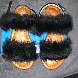 Faux Fur Sandals